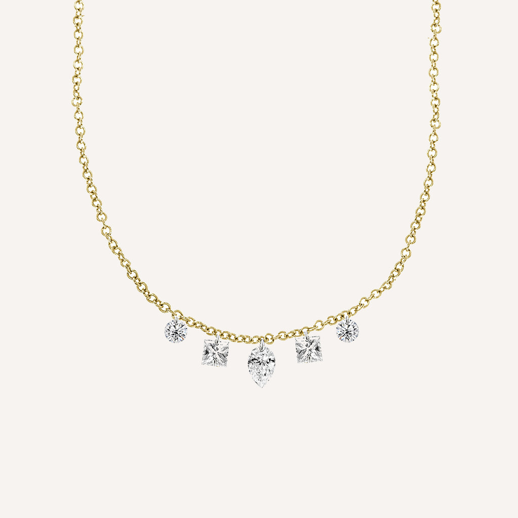 ART DECO FLOATING DIAMOND NECKLACE