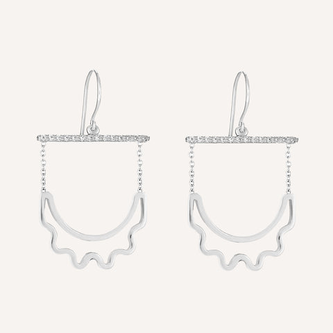 CUT-OUT CRESCENT HANGING EARRINGS