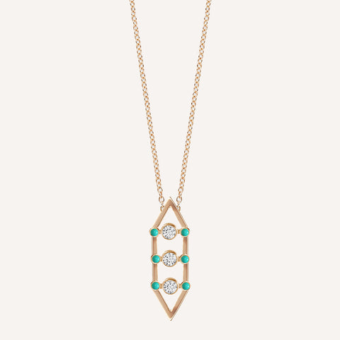 3 DOT KITE NECKLACE WITH TURQUOISE