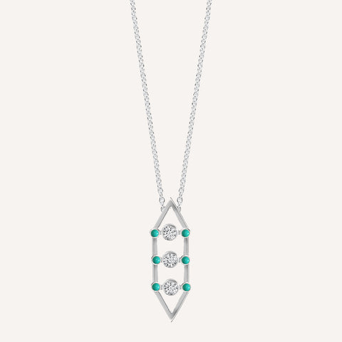 3 DOT KITE NECKLACE WITH TURQUOISE