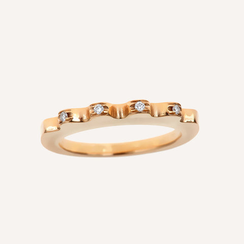 ELLA STACK RING WITH FOUR DIAMONDS