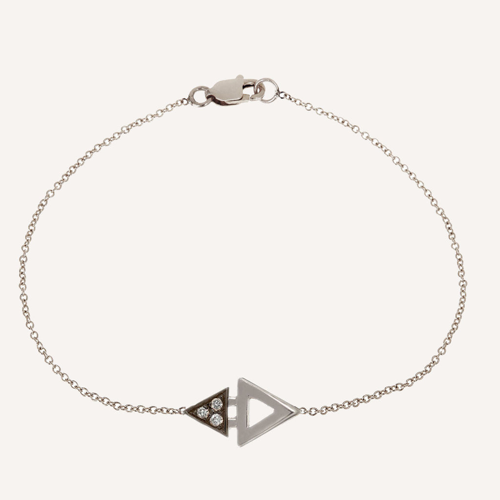 MINI TRIANGLE BRACELET WITH BLACKENED GOLD – Ilana Ariel Collections