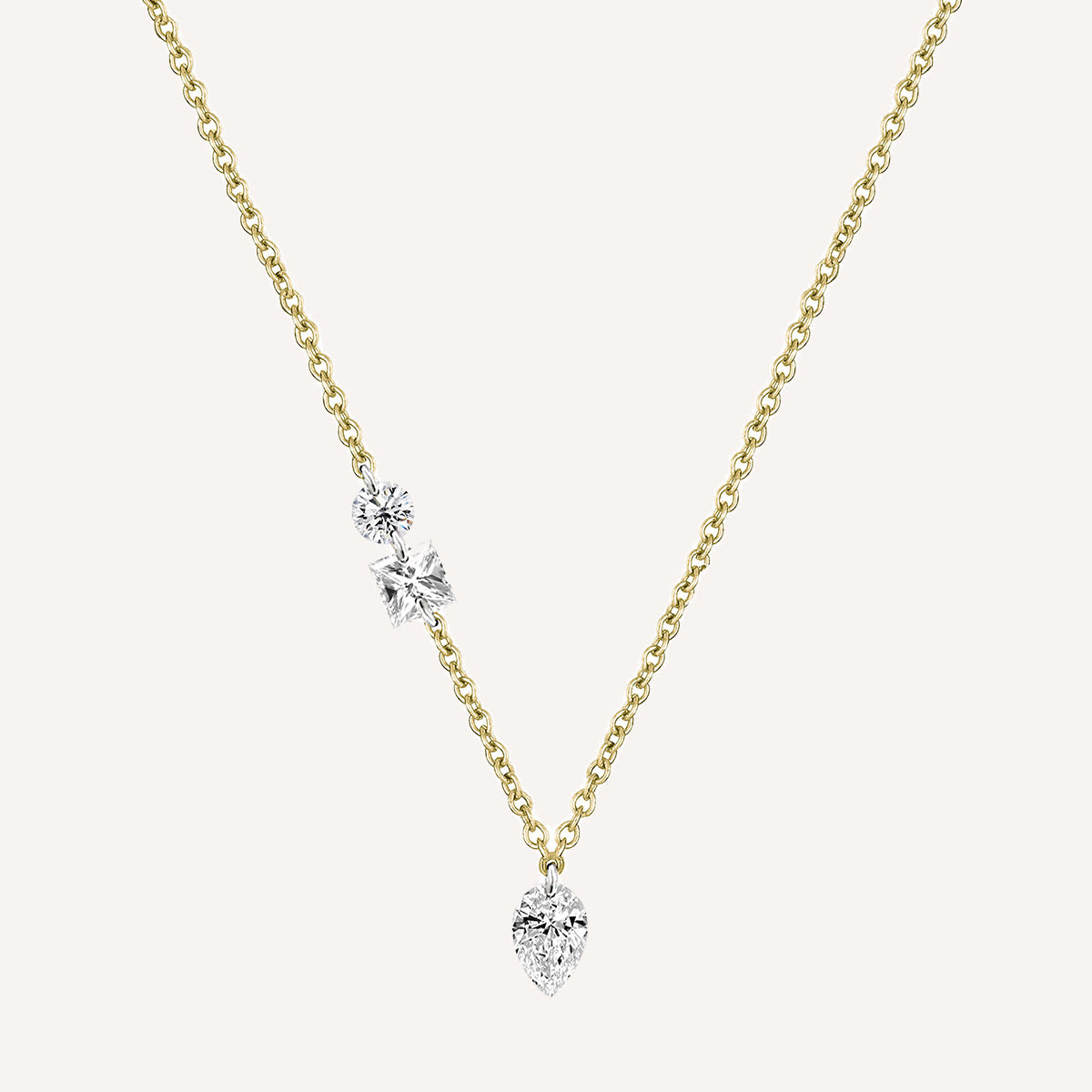 THE LARA FLOATING DIAMOND GOLD NECKLACE — Camille Oliver