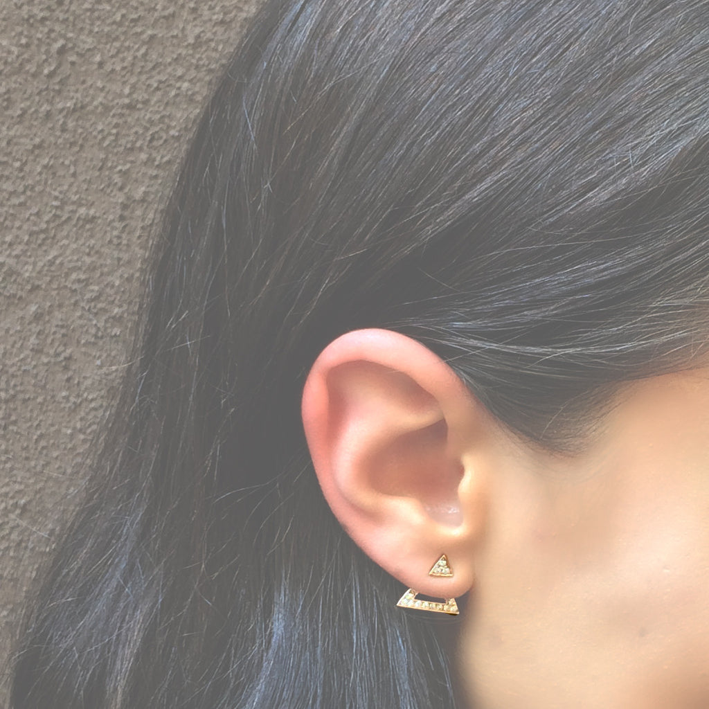 Side Hoop Rose Cut Diamond Earrings